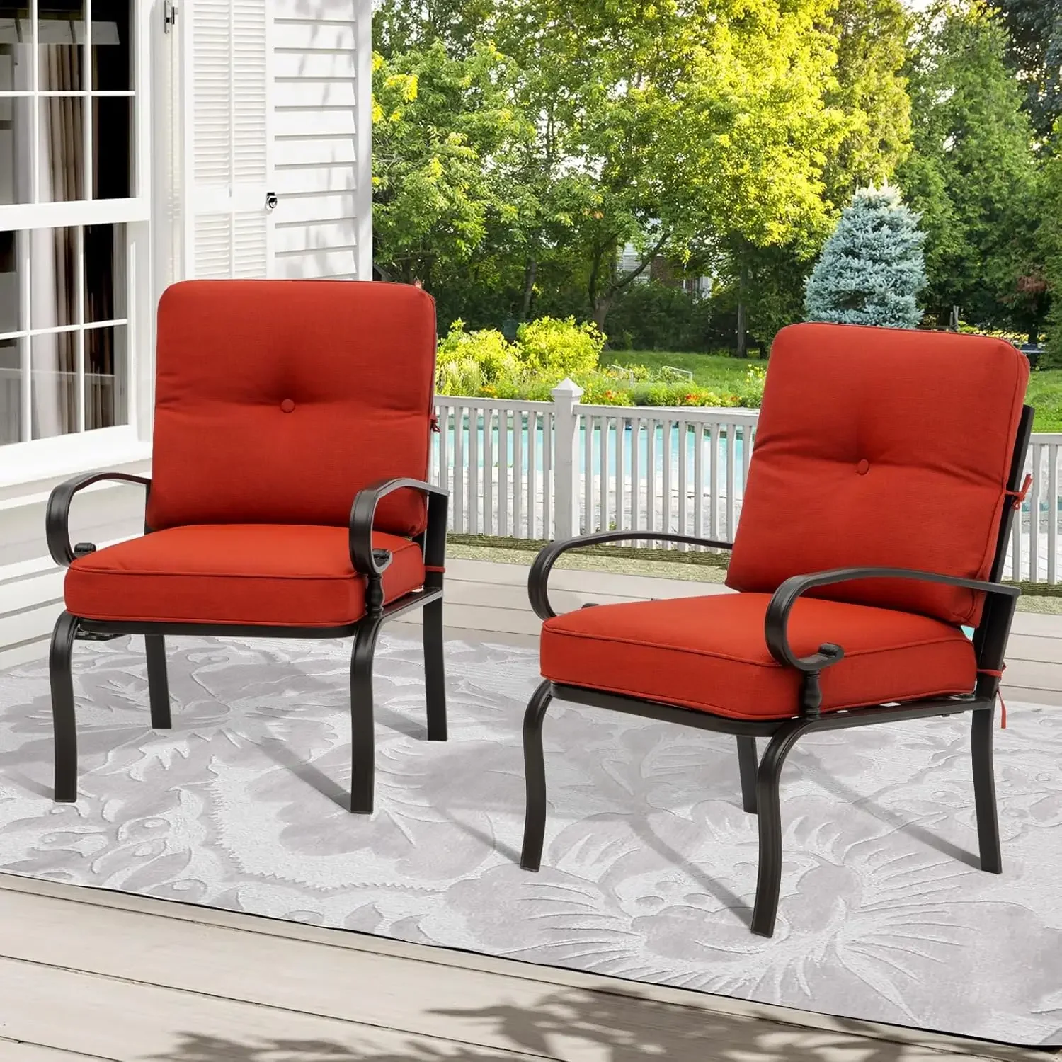 Red Outdoor Metal Bistro Chair - огляд і ціна Outdoor Furniture Metal Chairs